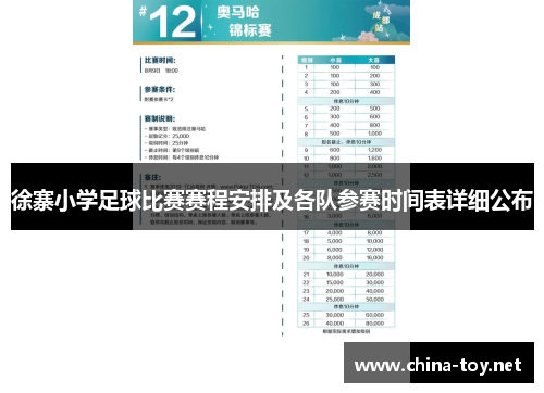 徐寨小学足球比赛赛程安排及各队参赛时间表详细公布